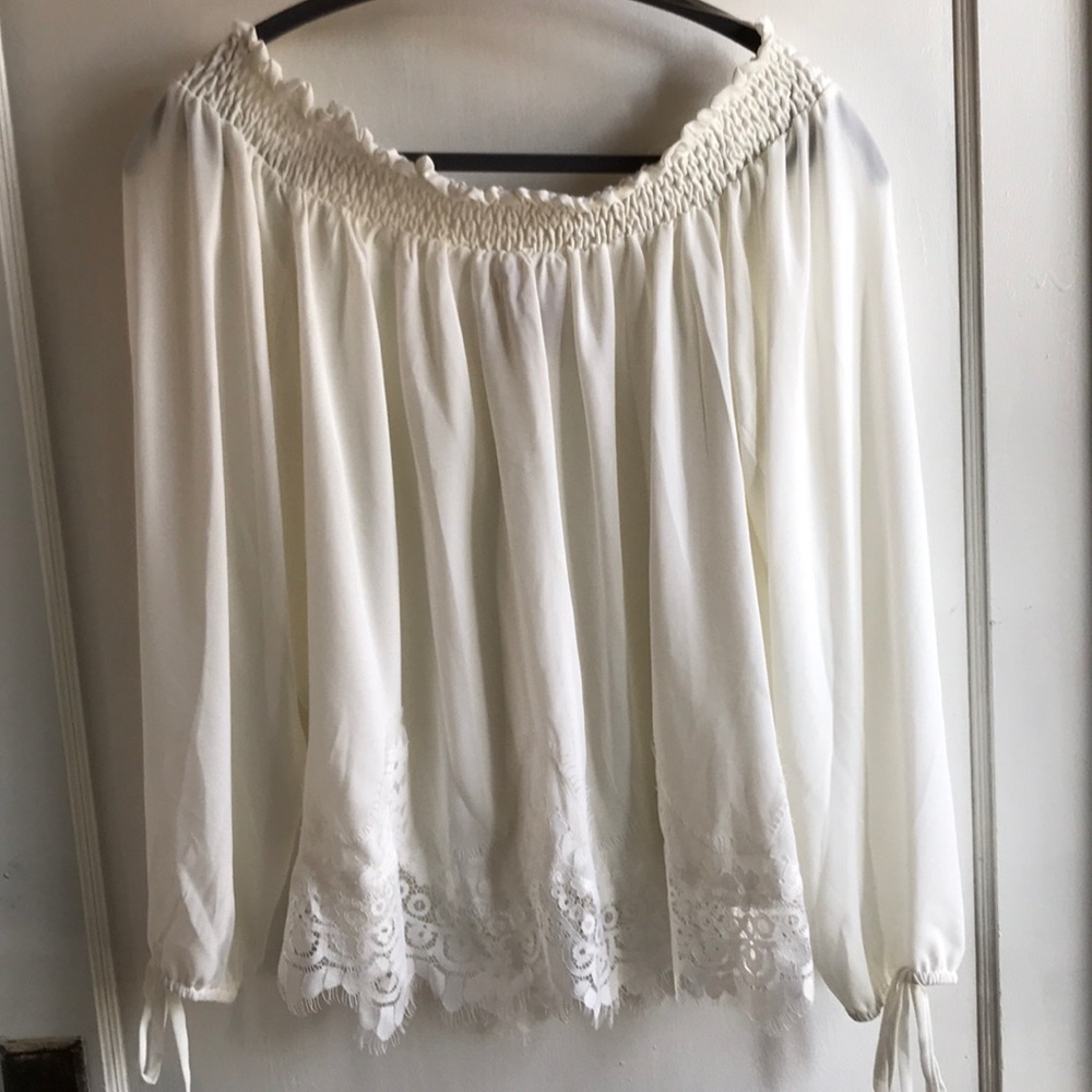 Wrangler cream and lace off shoulder XXL Blouse